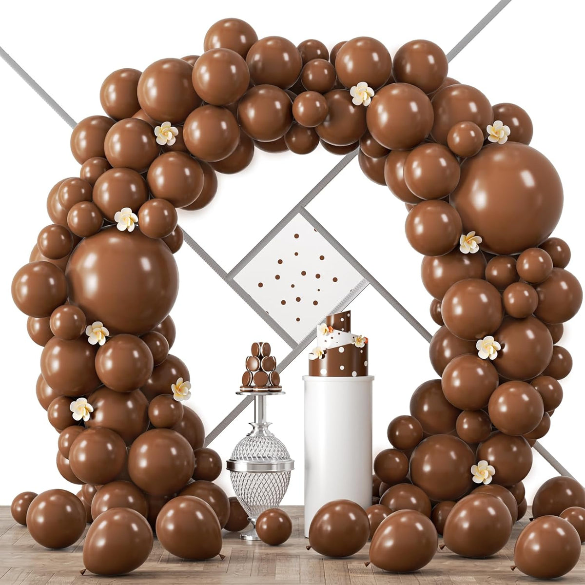 90pack Brown Balloons Different Size 18/12/10/5 Inch Brown Balloon Garland Arch Kit for Graduation