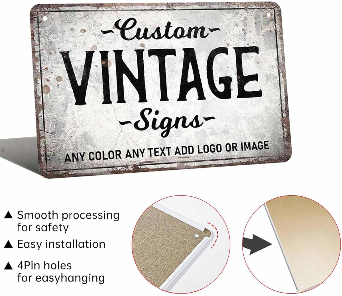 D-Story Personalized Metal Sign, 12.0 inches x 8.0 inches, Modern Decorative Signage, Custom Text