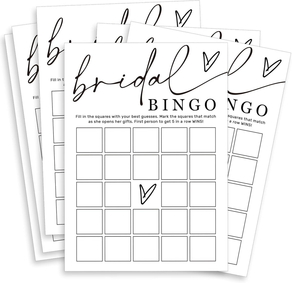 Fun Bridal Shower Bingo Games Set with Blank Squares to Wedding Guest Book idea Bride’s Gifts, Fun