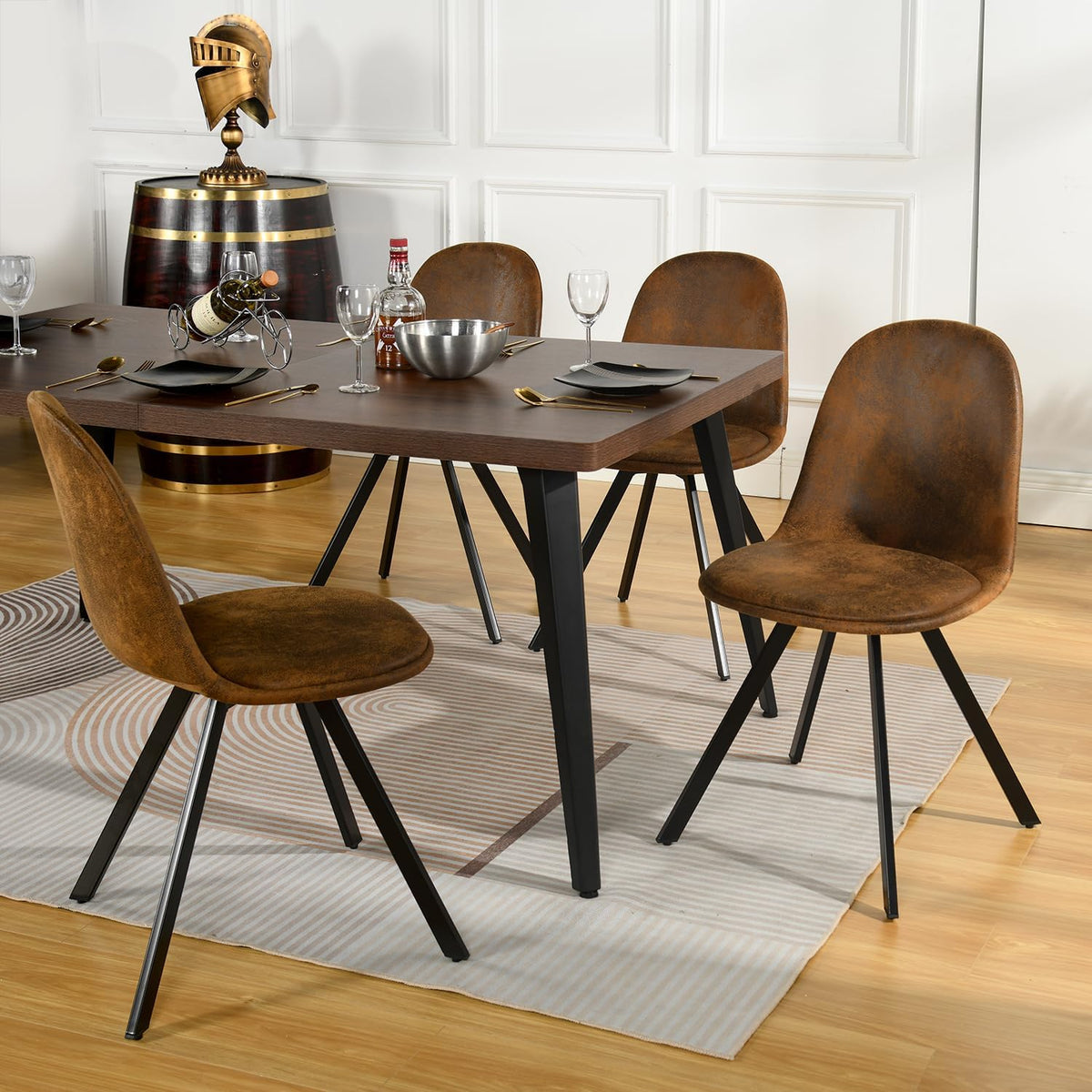 Homy Casa Swivel Dining Chairs Set of 4, 360° Rotating Side Chairs, Mid Century Modern Style Chairs