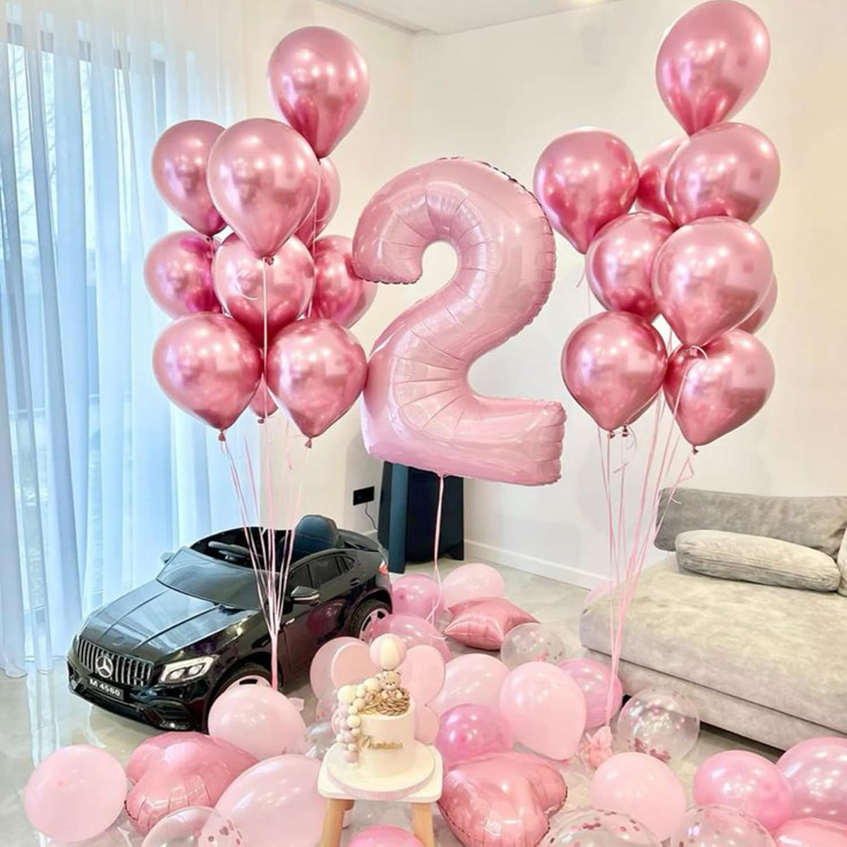 Light Pink 2 Number 40 Inch Pink Large Balloons Big Foil Helium Number Balloons 0-9 Jumbo Happy 2nd
