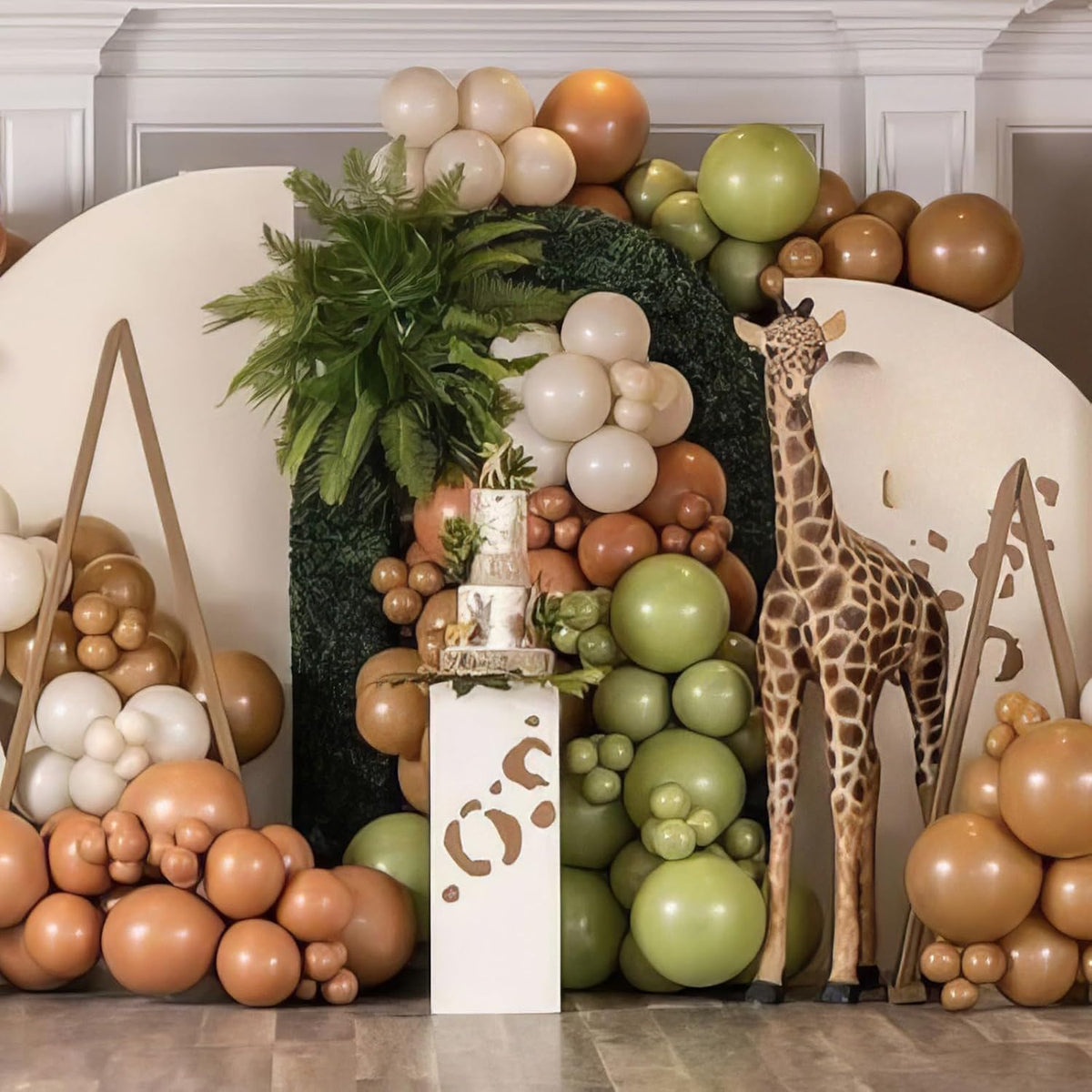 Sage Green and Brown Balloons, 50pcs Green Brown White Balloons, Coffee Beige Ivory Sand White