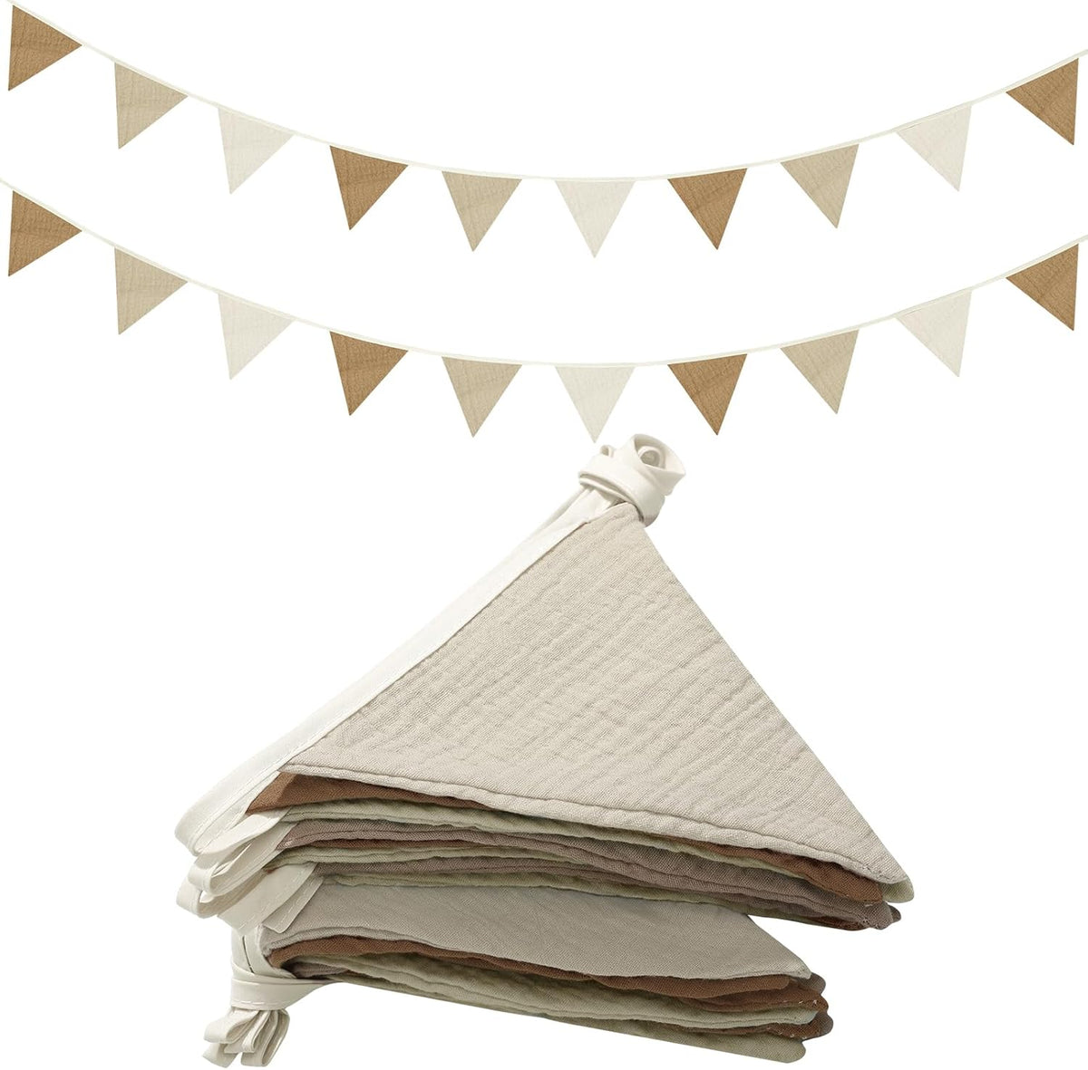 Oudain 15.5 ft Pennant Banner Flags, 2 Pcs Nursery Garland Triangle Bunting Flag Baby Banner for