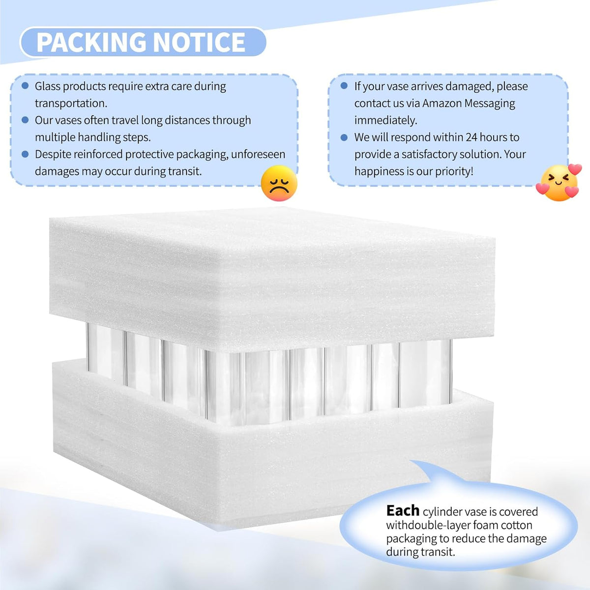 12Pack Glass Cylinder Vases for Centerpieces - 12 Inch Tall Flower Vase for Wedding Decorations