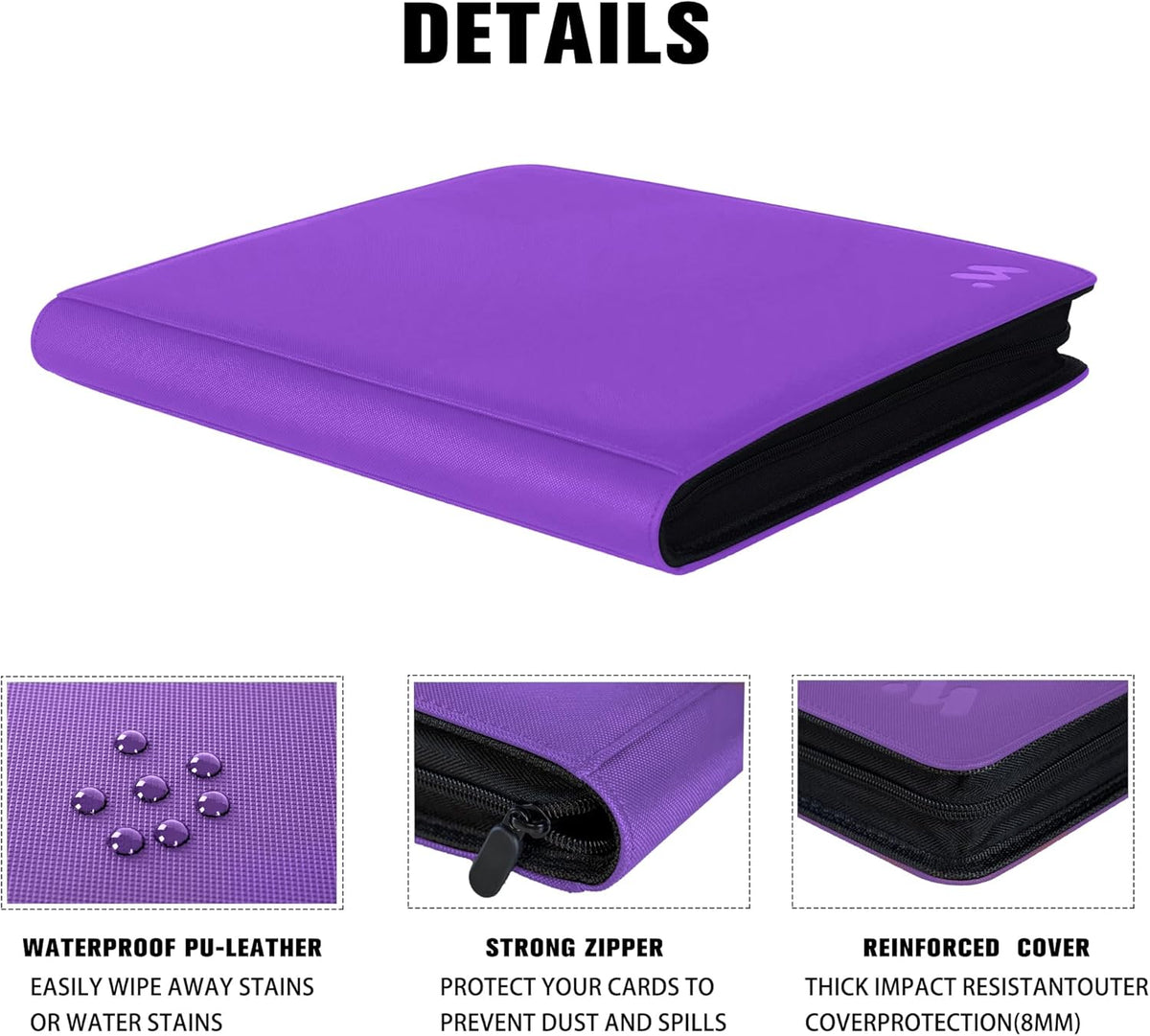 Premium 1000+ Pockets Card Binder,16 Pockets Trading Card Binder Ringless Side Loading Trading Card