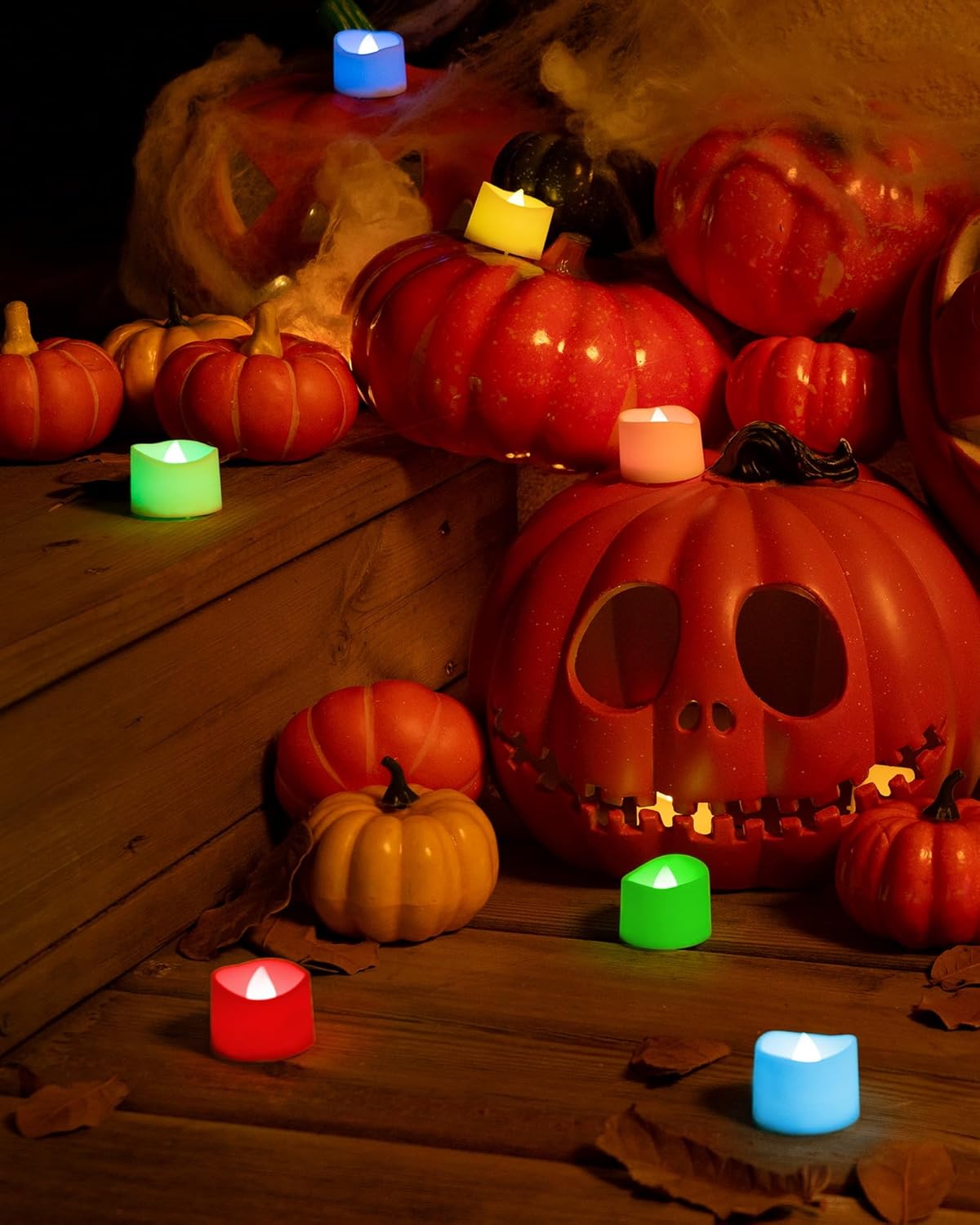 Homemory Multi Color Changing Tea Lights Battery Operated, 7-Color Changing LED Plastic Holiday
