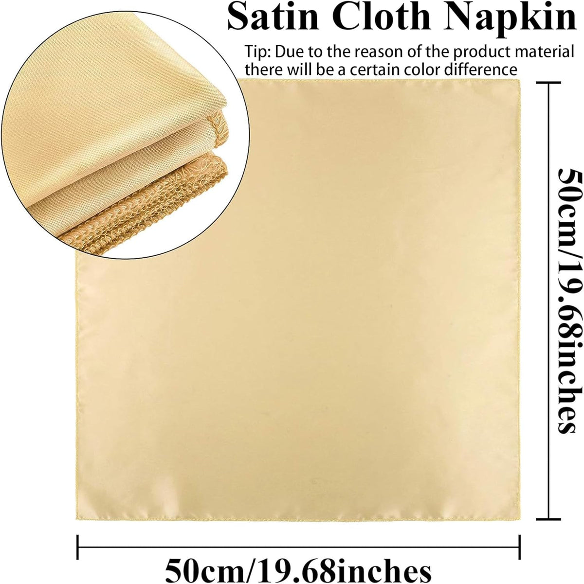 Aneco 24 Pieces Satin Napkin Square 20 x 20 Inches Dinner Napkins Weddings Party Napkin Soft Table