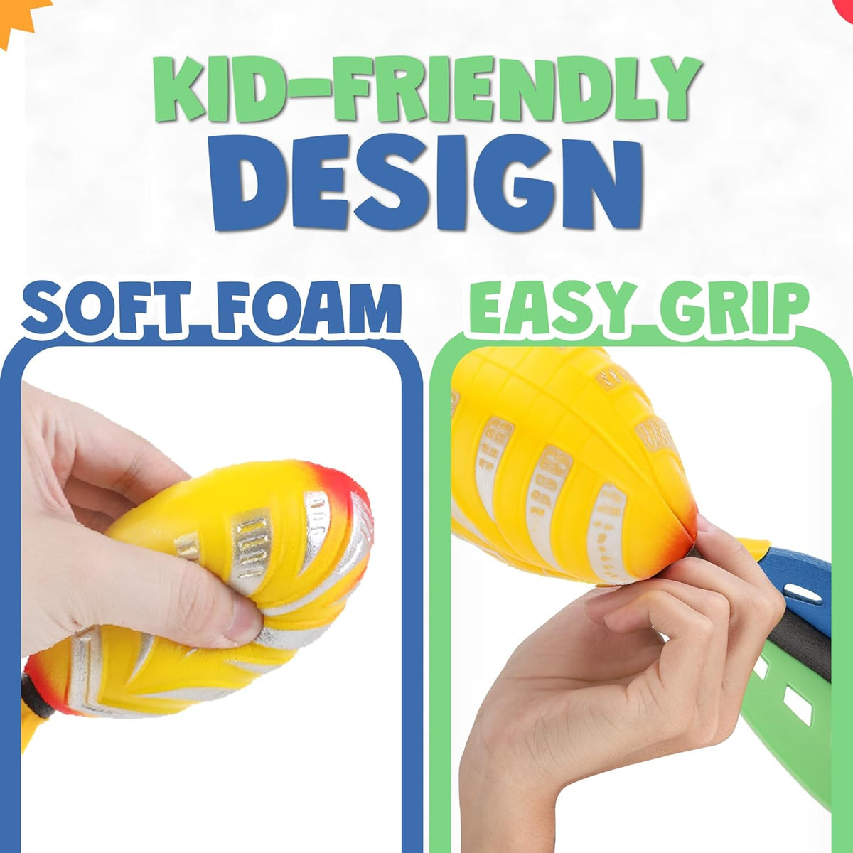 12 Pack Flying Foam Foam Missile Footballs with Tails, Sports Aero Pocket Flyers Toys for Kids