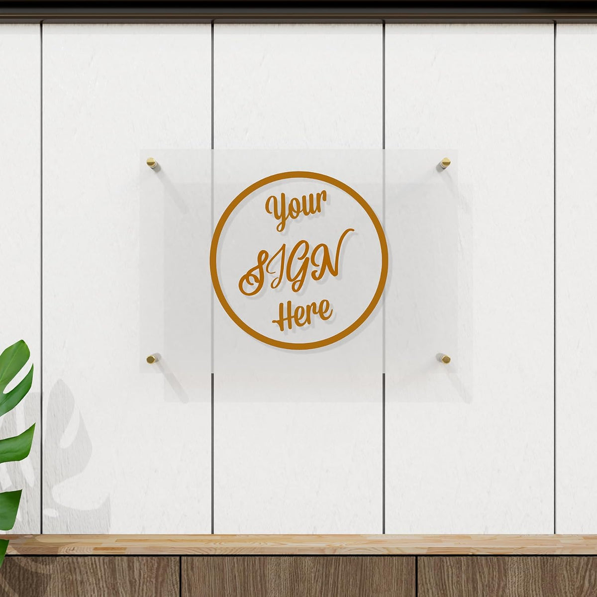 Large Custom Business Logo Sign, Personalized Acrylic Store Front Sign For Office, Wall Hanging