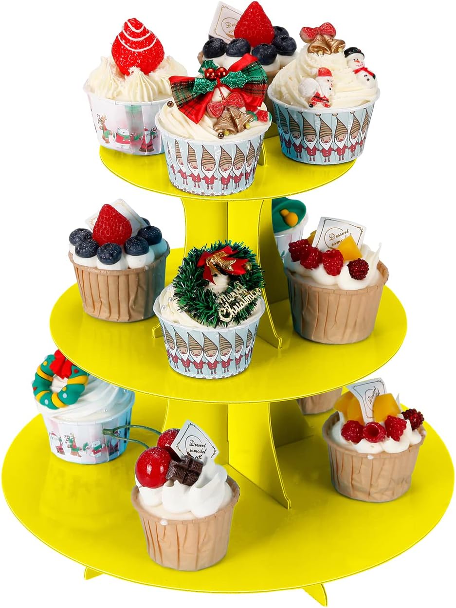 3-Tier Cupcake Stand, Cake Stand holder, Tiered DIY Cupcake Stand Tower for Dessert Table Displays