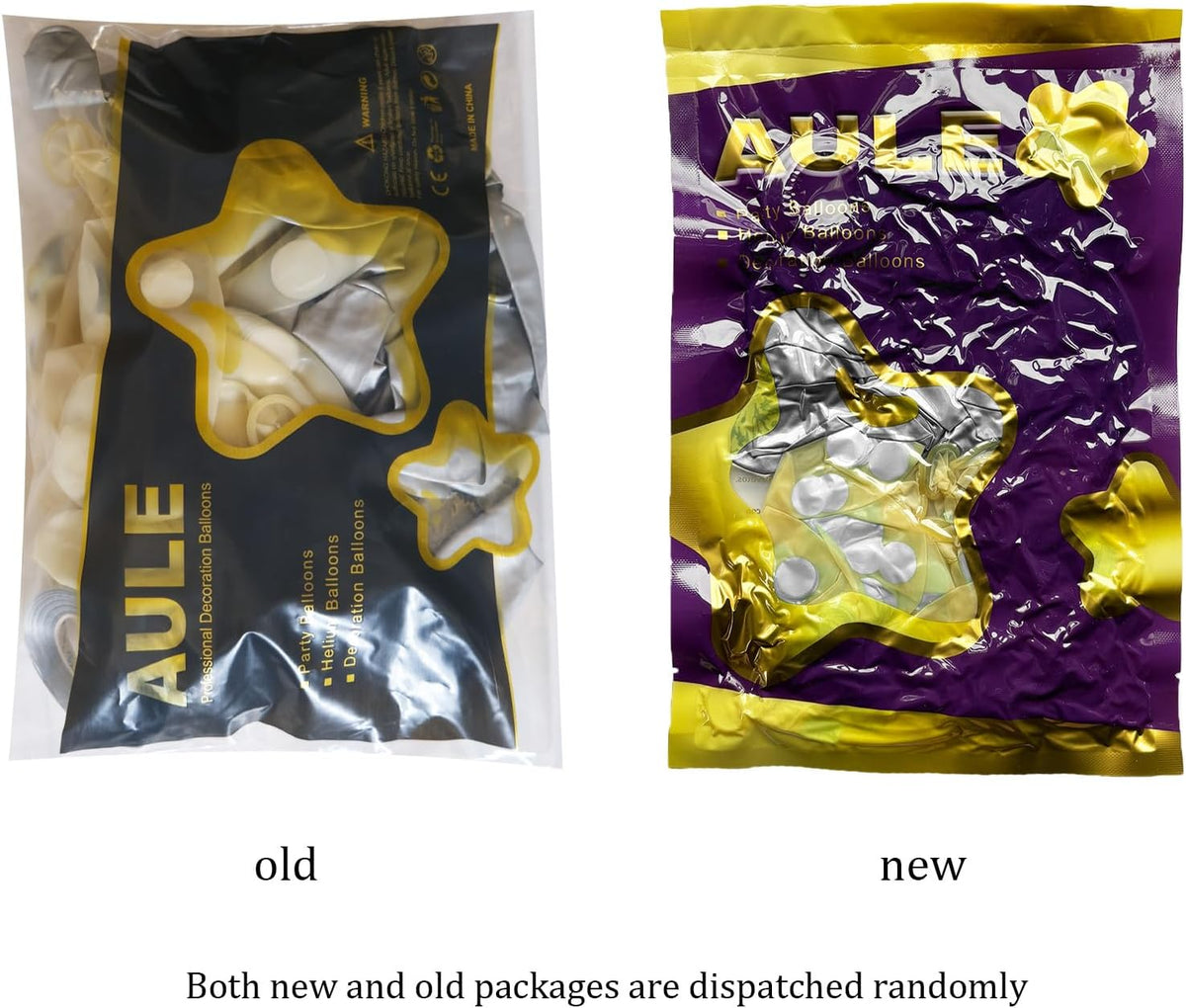 AULE Party Balloons Pack of 42 - Metallic Balloons & Confetti Balloons and 64ft Ribbons - 12 Inch