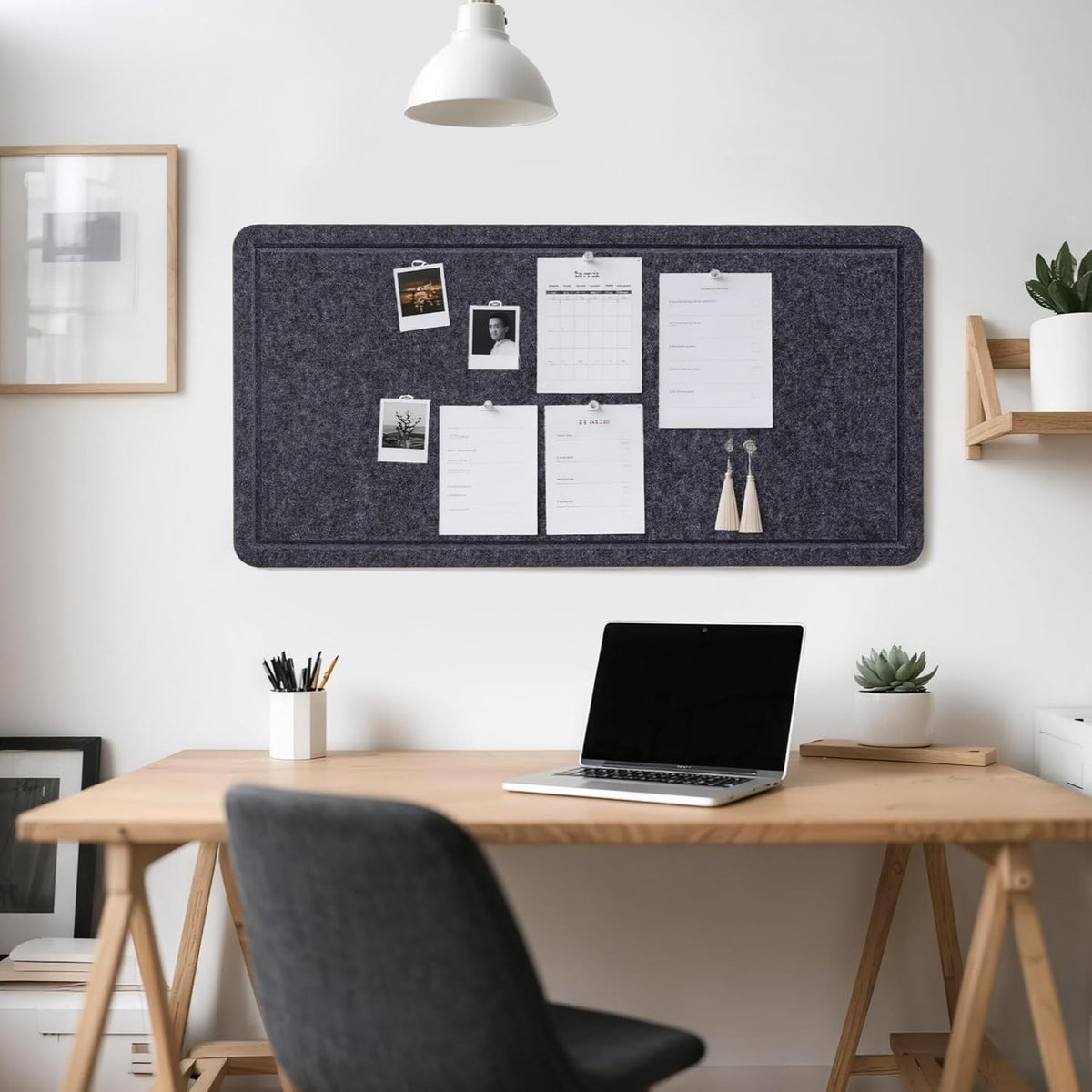 Bulletin Board, 35 x 17 1/2 inches Felt Board - Decorative Pin Board, Cork Board Alternative for