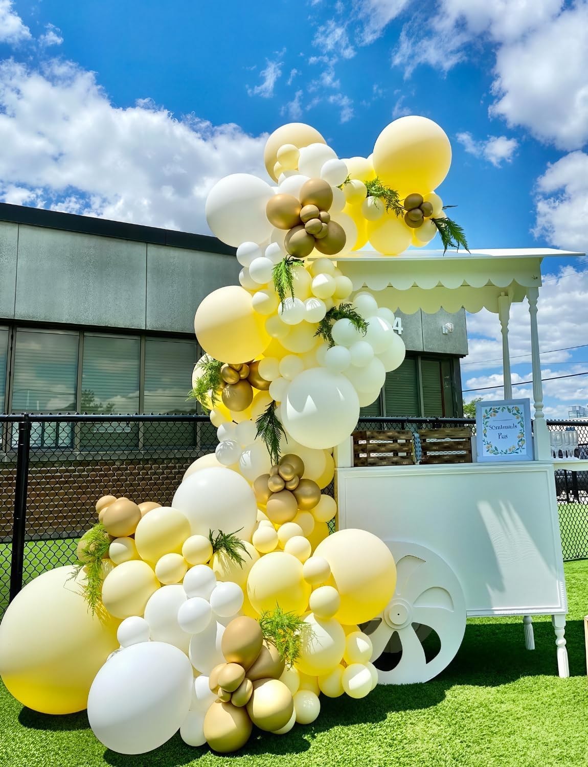 Yellow and White Balloons - 12inch Pastel Yellow Balloons Glitter Gold Confetti Balloon White Party