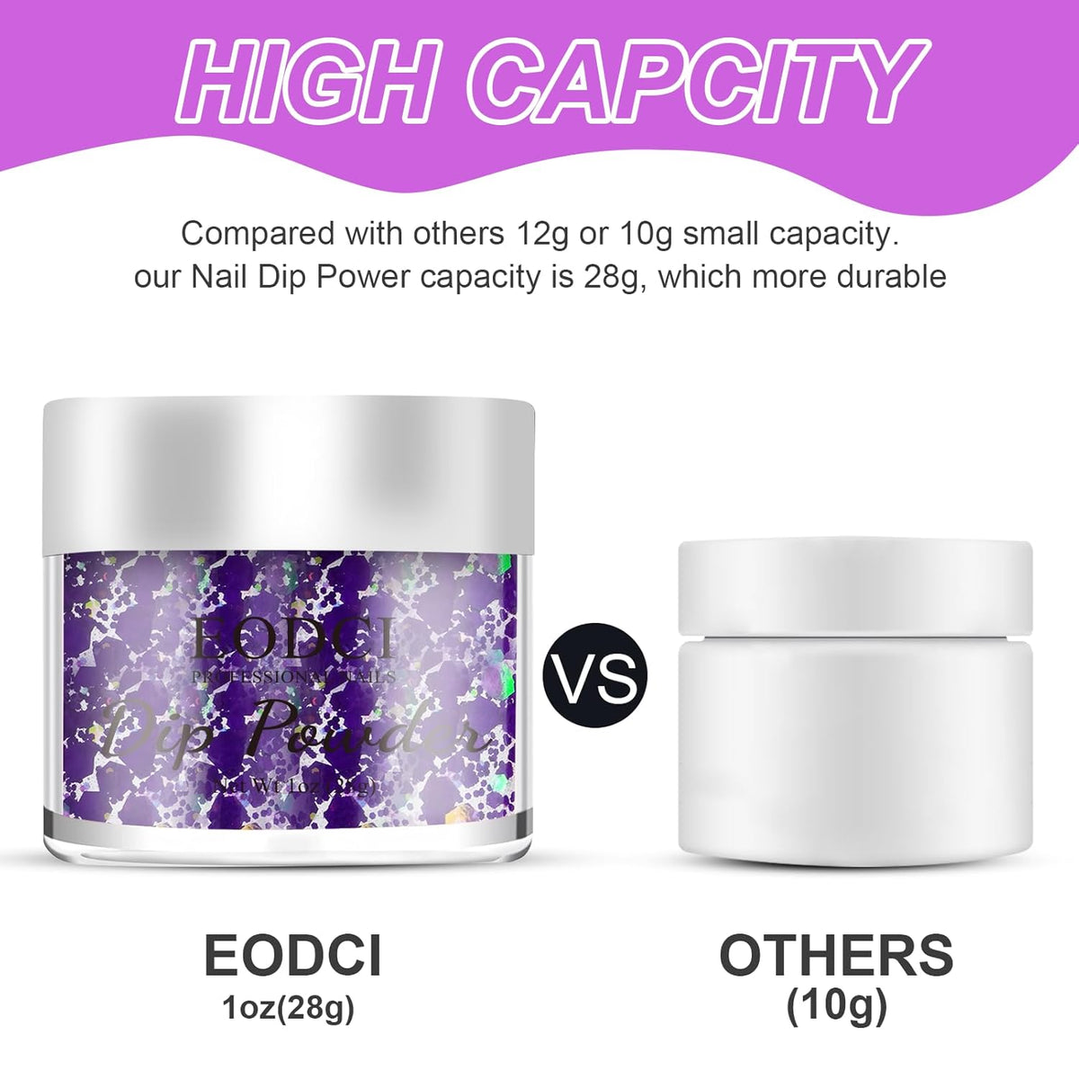 Nail Dip Dipping Powder,1 Oz/28g Dopamine Glitter Purple Color Dipping Powder French Nails Art