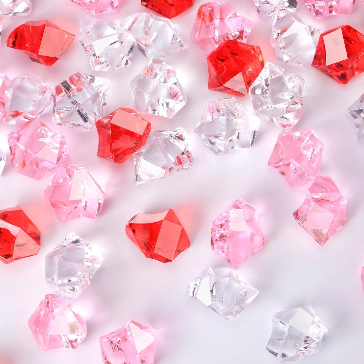 Babenest Acrylic Crushed Ice Rocks, 150 PCS Fake Crystals Plastic Ice Cubes Diamonds Gems for Vase