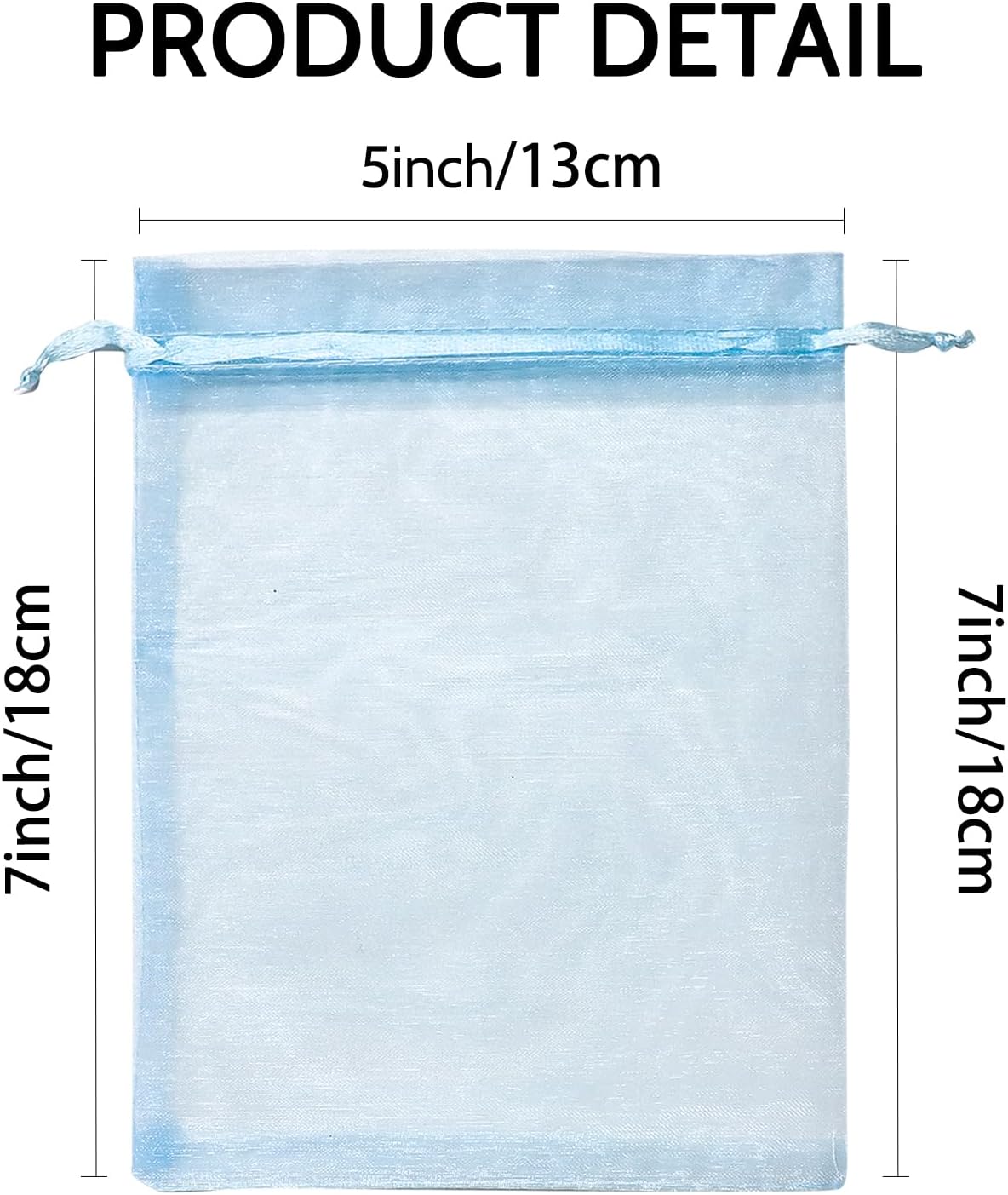 Wudygirl 100PCS Sheer Organza Bags - 5x7 Inch Drawstring Jewelry & Candy Favor Bags for Wedding