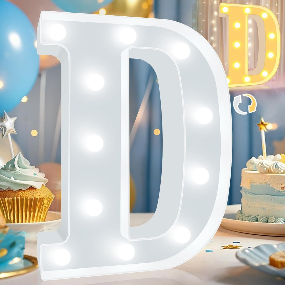 Pooqla LED Marquee Letter Lights, Warm White and Cool White Decorative Lighted Letters, Light Up