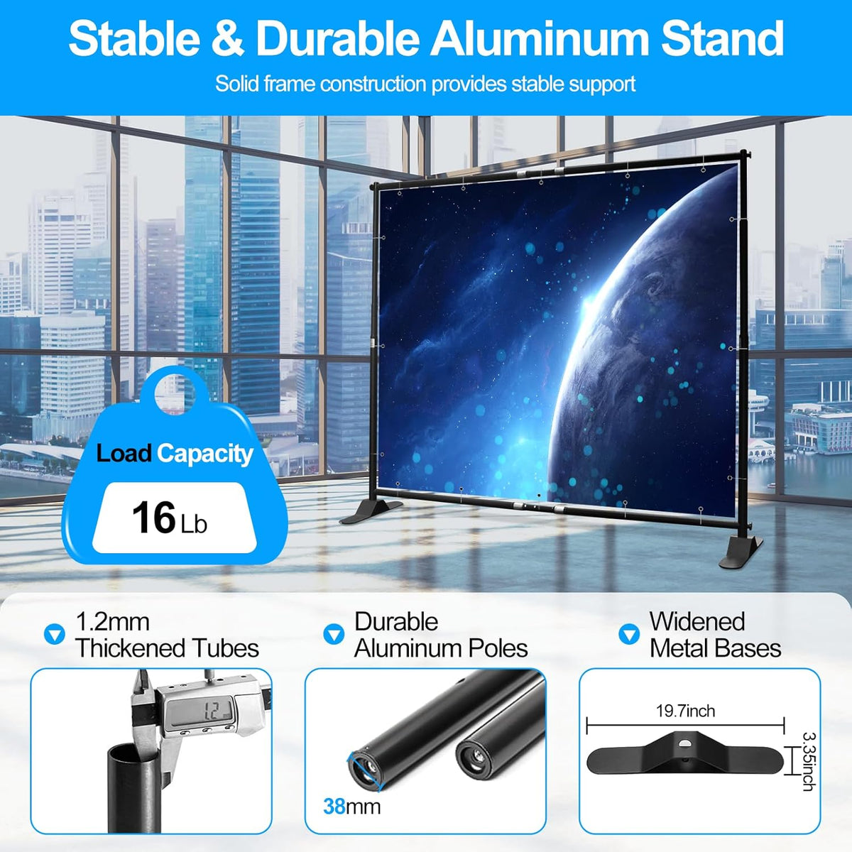 FUDESY 8x8 ft Backdrop Banner Stand, Heavy Duty Adjustable Background Stand Kit with Carrying Bag