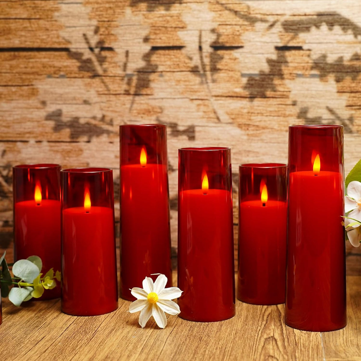 Flickering Flameless Candles Battery Operated with Remote and 2/4/6/8 H Timer Plexiglass Led Pillar