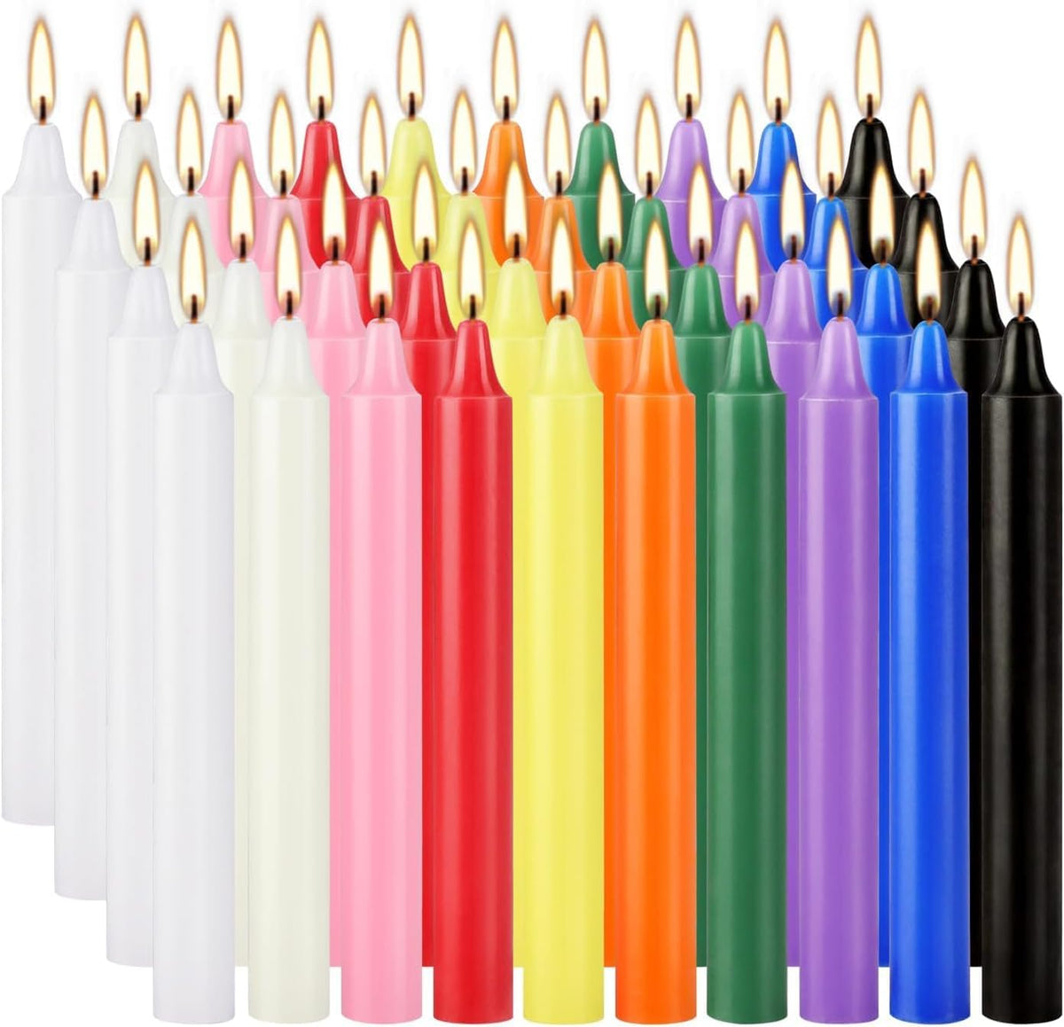 40 Pack Spell Chime Candles-4 Inch Multi-Colored Taper Candles Sticks-for Home Decor Kitchen Decor