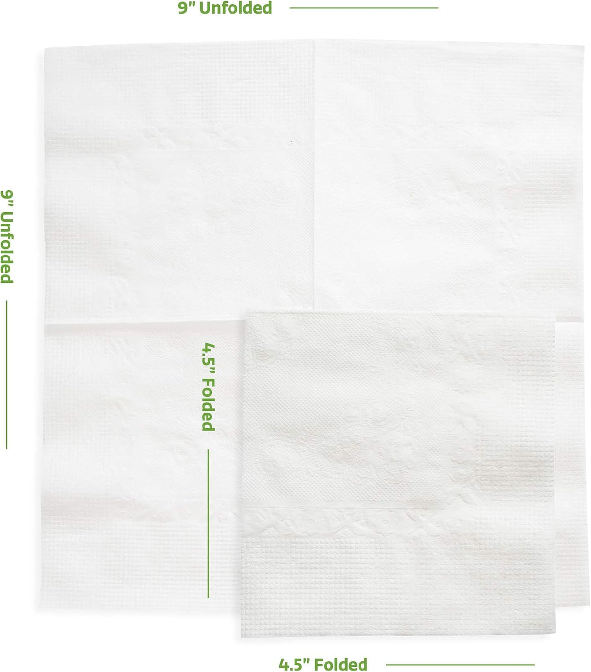 GUSTO [1000 Count - 4.5 x 4.5 Folded] White Beverage Napkins - 1-Ply Bulk Cocktail Napkins