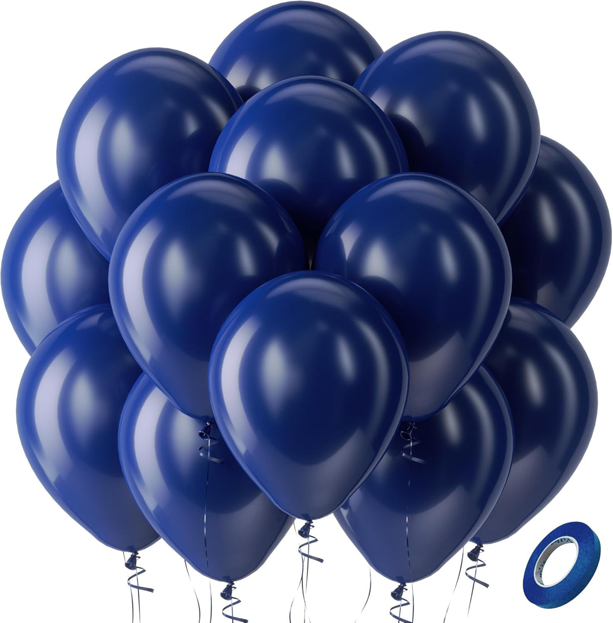 Bezente Navy Blue Latex Party Balloons, 100 Pack 12 inch Round Helium Navy Balloons for Wedding