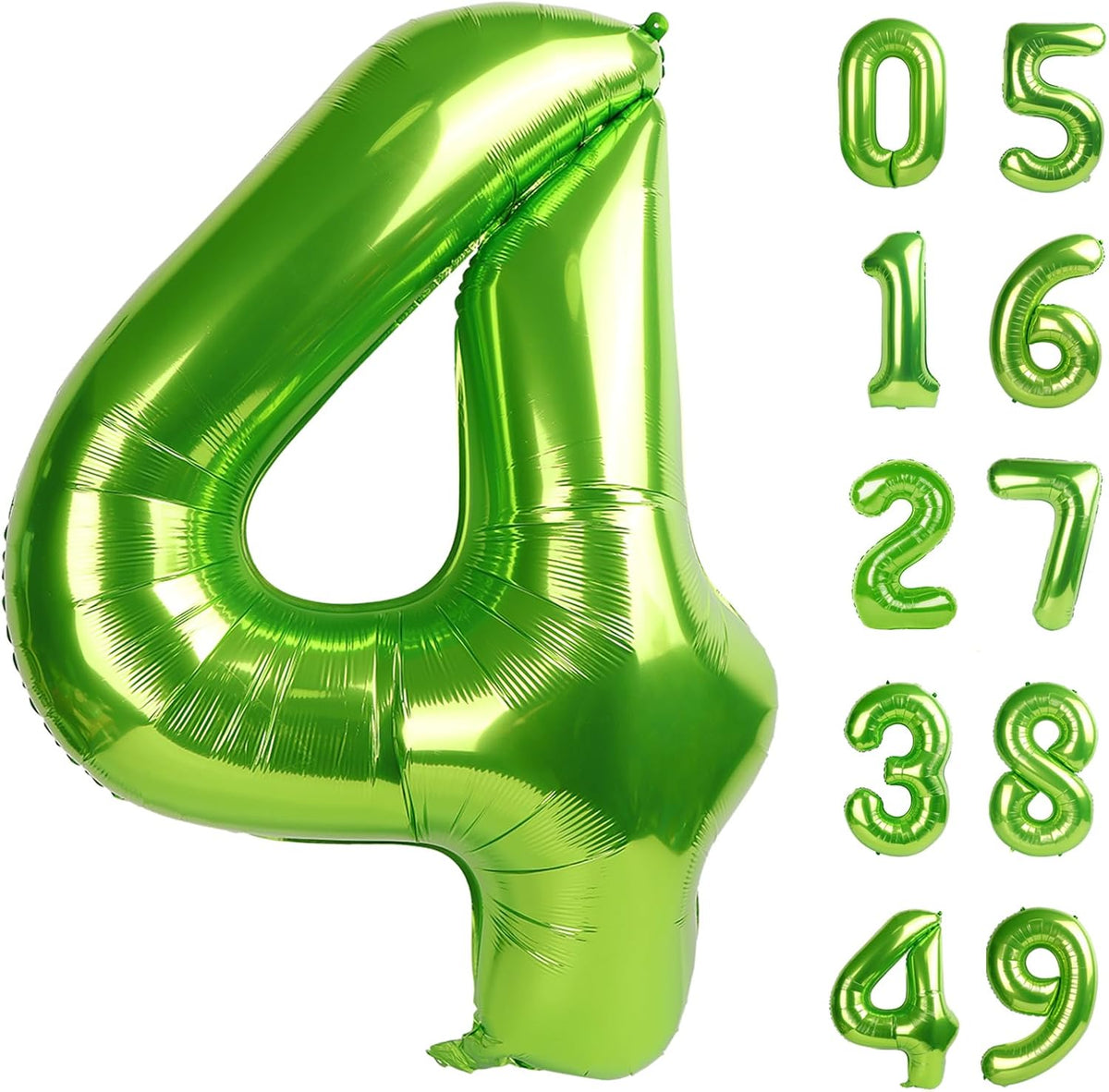 40 Inch Light Green Large Number 4 Birthday Balloon, Giant Number Four 14 24 34 40 44 Balloons