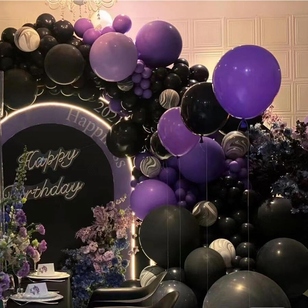 412pcs Purple Balloons 18 12 10 5 Inch Purple Balloon Garland Arch Kit Different Sizes Matte Latex