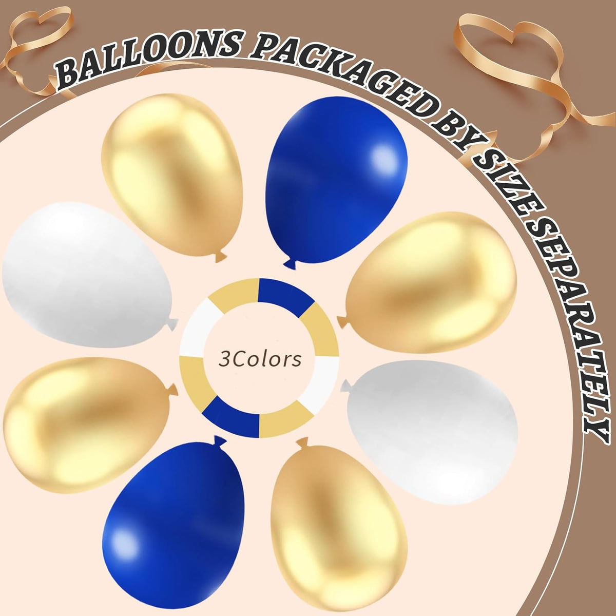 412Pcs Royal Blue and Gold Balloons Arch Garland Kit,5 10 12 18 inch blue and gold balloons for