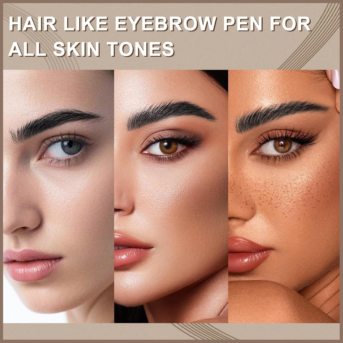 Boobeen 2pcs Waterproof Eyebrow Pen，Dual-Ended Eyeliner Microblading Eyebrow Pencil for Women，Long