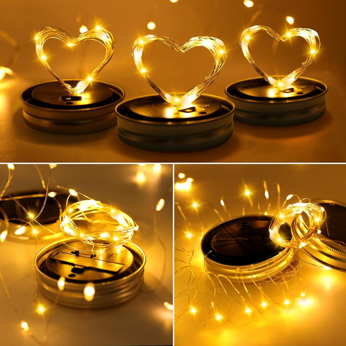 ZNYCYE Mason Jar Solar Lights for Outside, 12 Pack 30 LED Fairy Firefly Lights Mason Jar Solar Lids