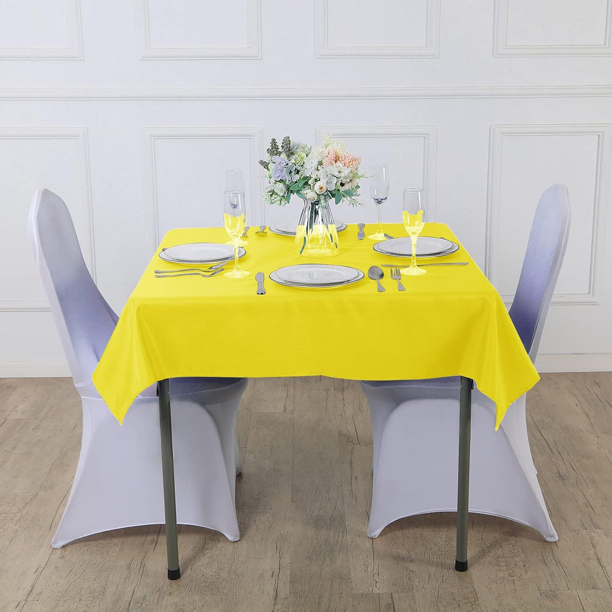 Cupuamon Square Tablecloth 70x70 inch Washable Polyester Fabric Table Cloth for Wedding Party