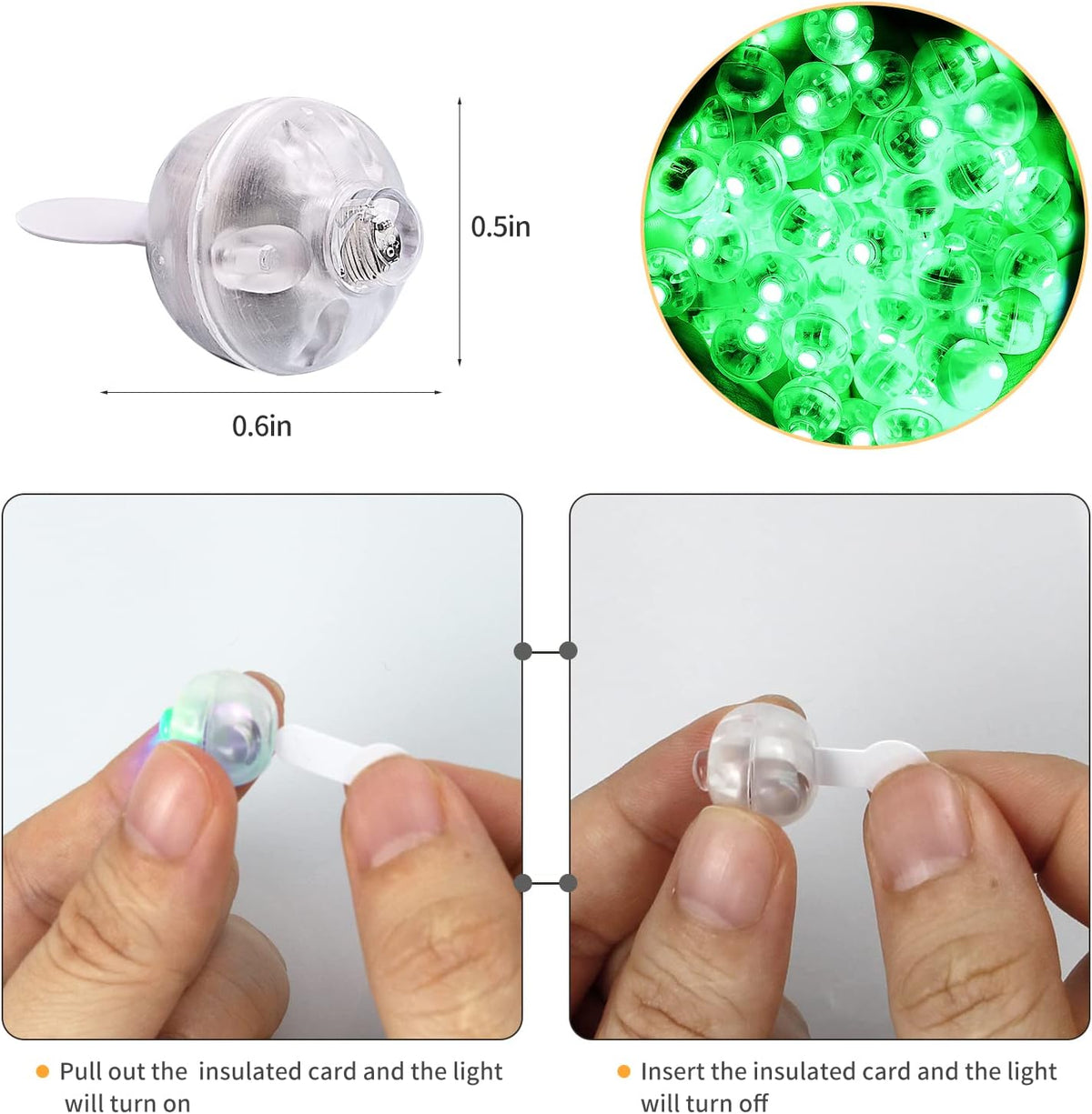 100psc LED Green Balloon Lights, Round LED Mini Lights for Paper Lantern Balloon Birthday Party