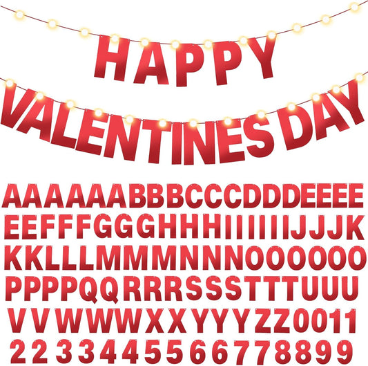 TaoBary 112 Pcs DIY Letter Custom Banner Glitter Customizable Banner Kit Including 107 Letters and