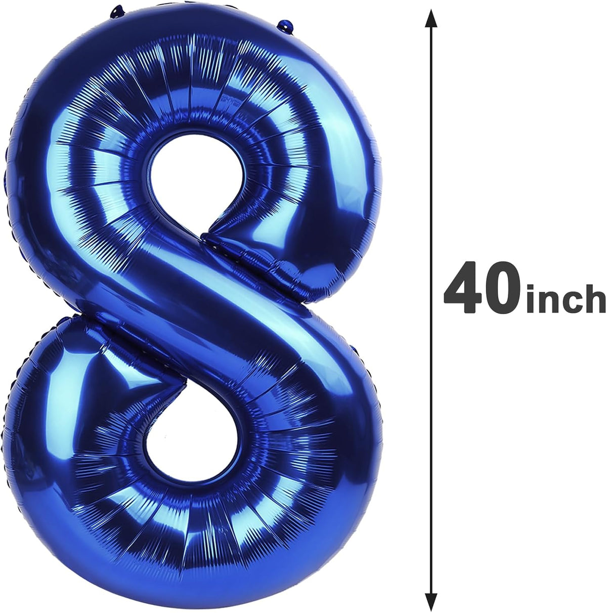 Night Blue Foil Number 8 Balloon 40 Inch, Helium Mylar Eight Number 8 18 28 38 48 58 80 88 Birthday