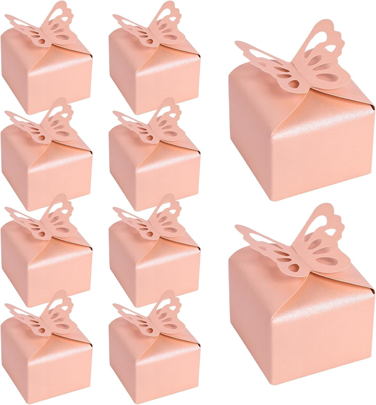 VGOODALL 50PCS Party Favor Boxes, 2.4" x 2.4" x 1.8" 3D Butterfly Candy Boxes Pink Baby Shower