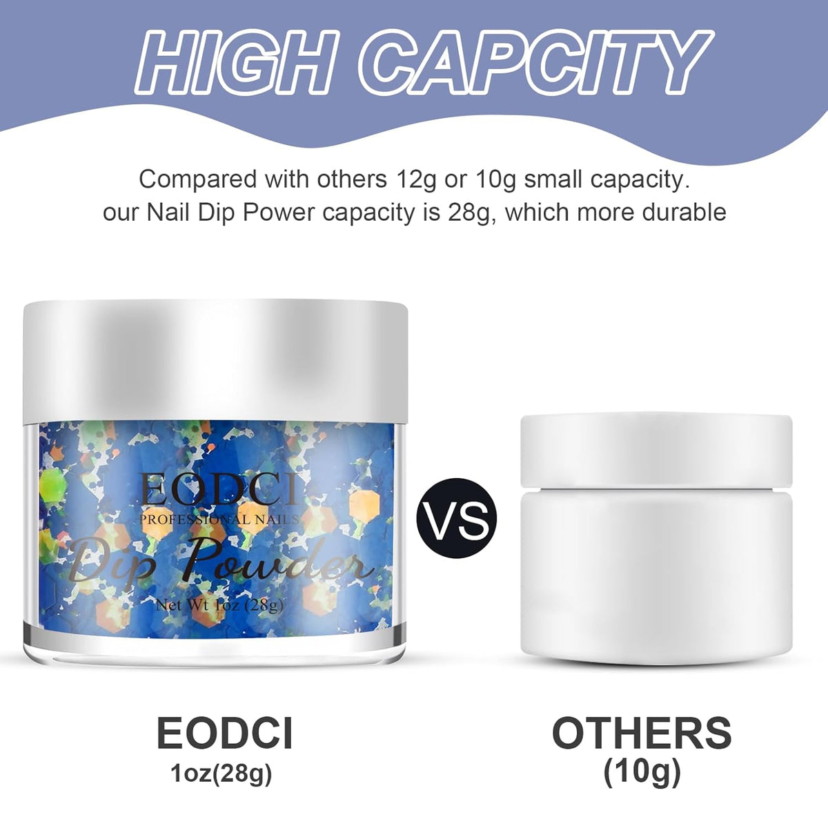 Dopamine Nail Dip Powder - Blue Glitter Hexagon Sequins Paillette Dip Powder Nails - Long-lasting