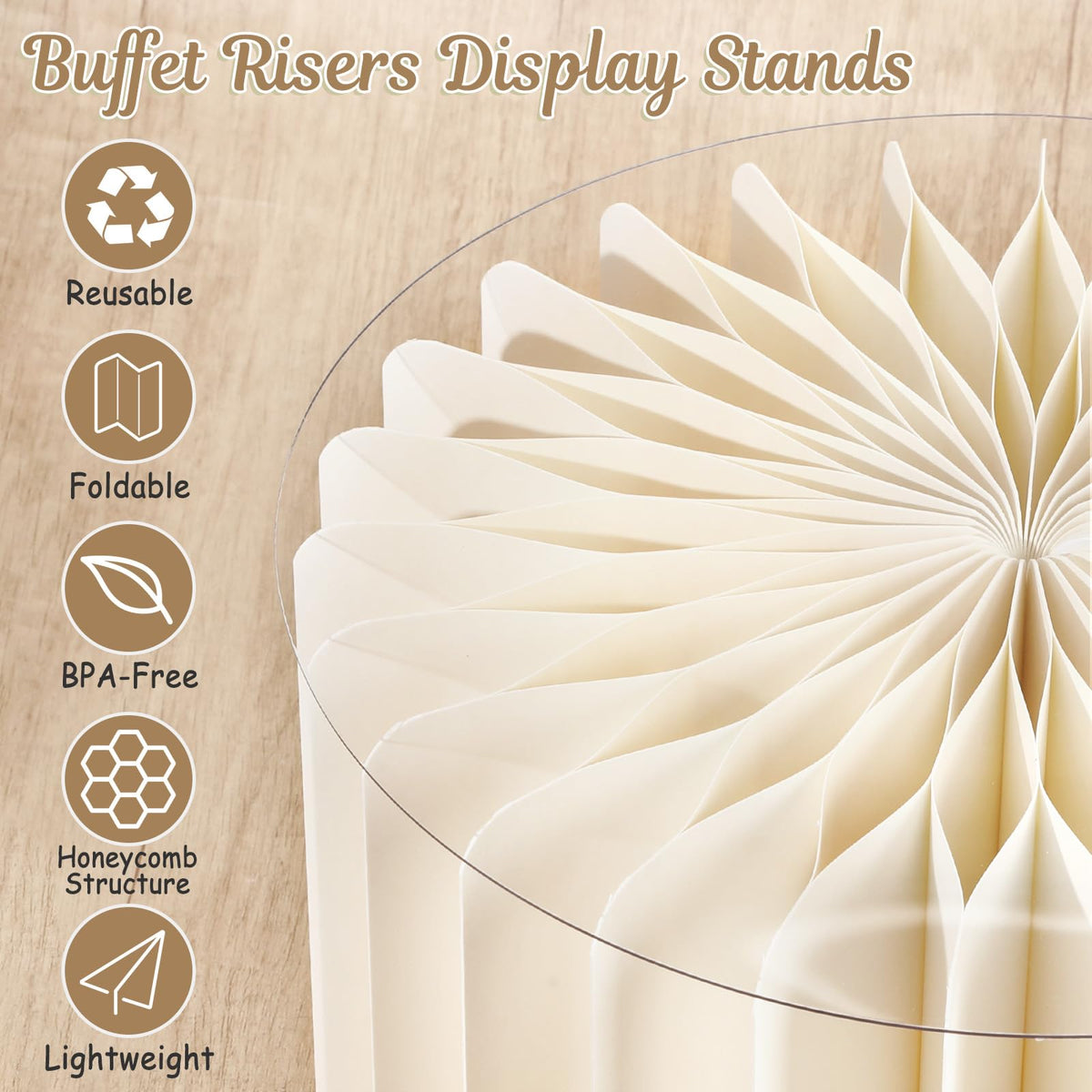 Youjoitim 6Pcs Buffet Risers, Food Risers for Table, Foldable Cake Stands for Party, Paper Dessert