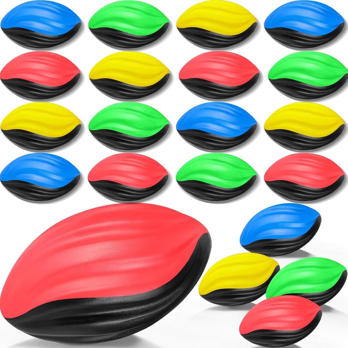 Jerify 20 Pack Mini Footballs Bulk 7 Inch Small Toy Footballs Spiral Foam Soft Sports for Indoor