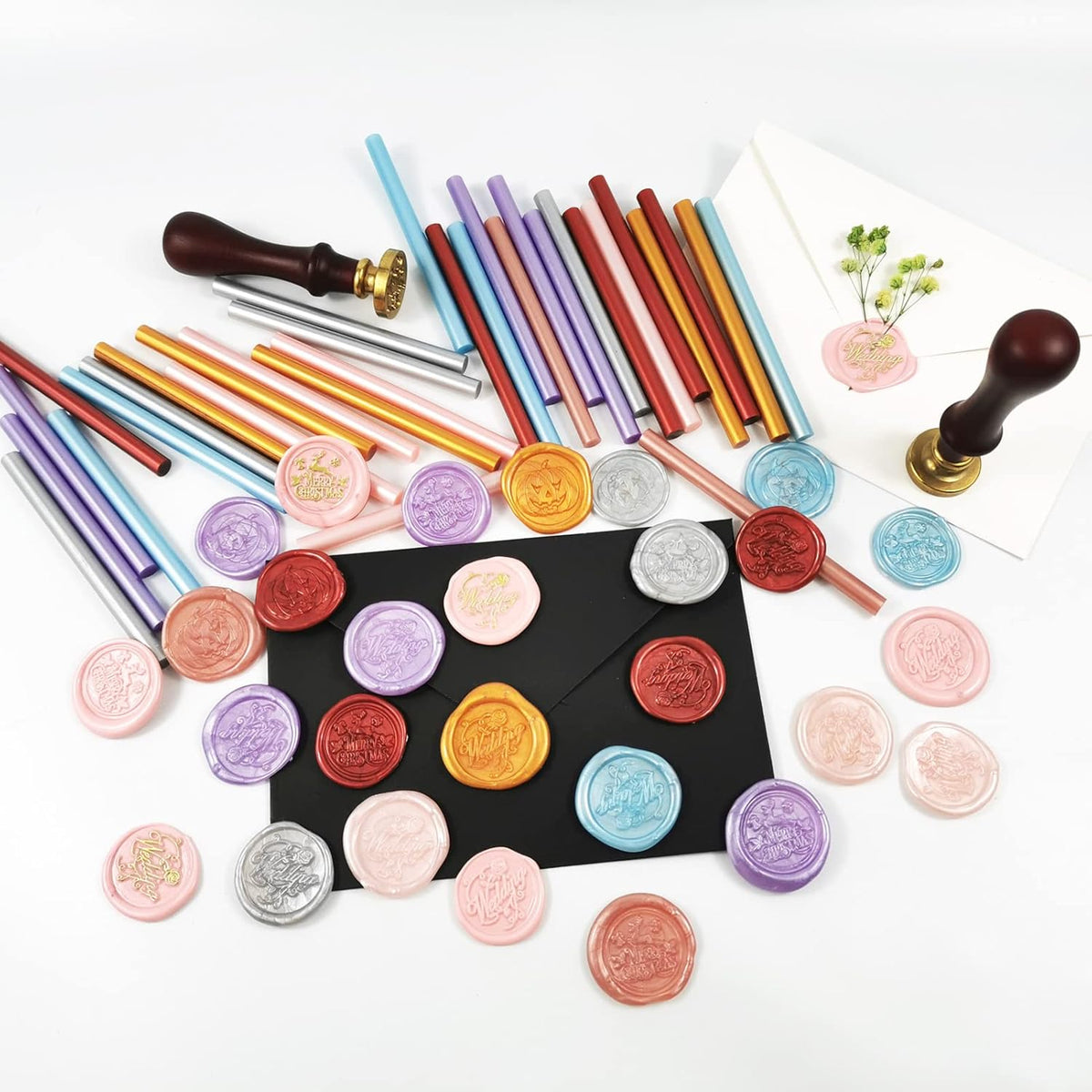 VARACL Hot Melt Glue Sealing Sticks for Letter Seal Stamp - Great for Wedding Invitations, Cards