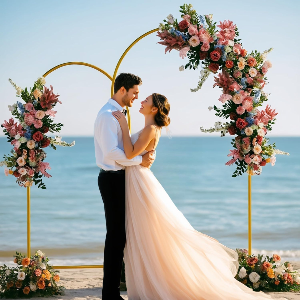 Metal Arch Backdrop Stand Set of 3 (7.2FT/6.6FT/6FT), Easy Assemble Balloon Arch Stand Kit