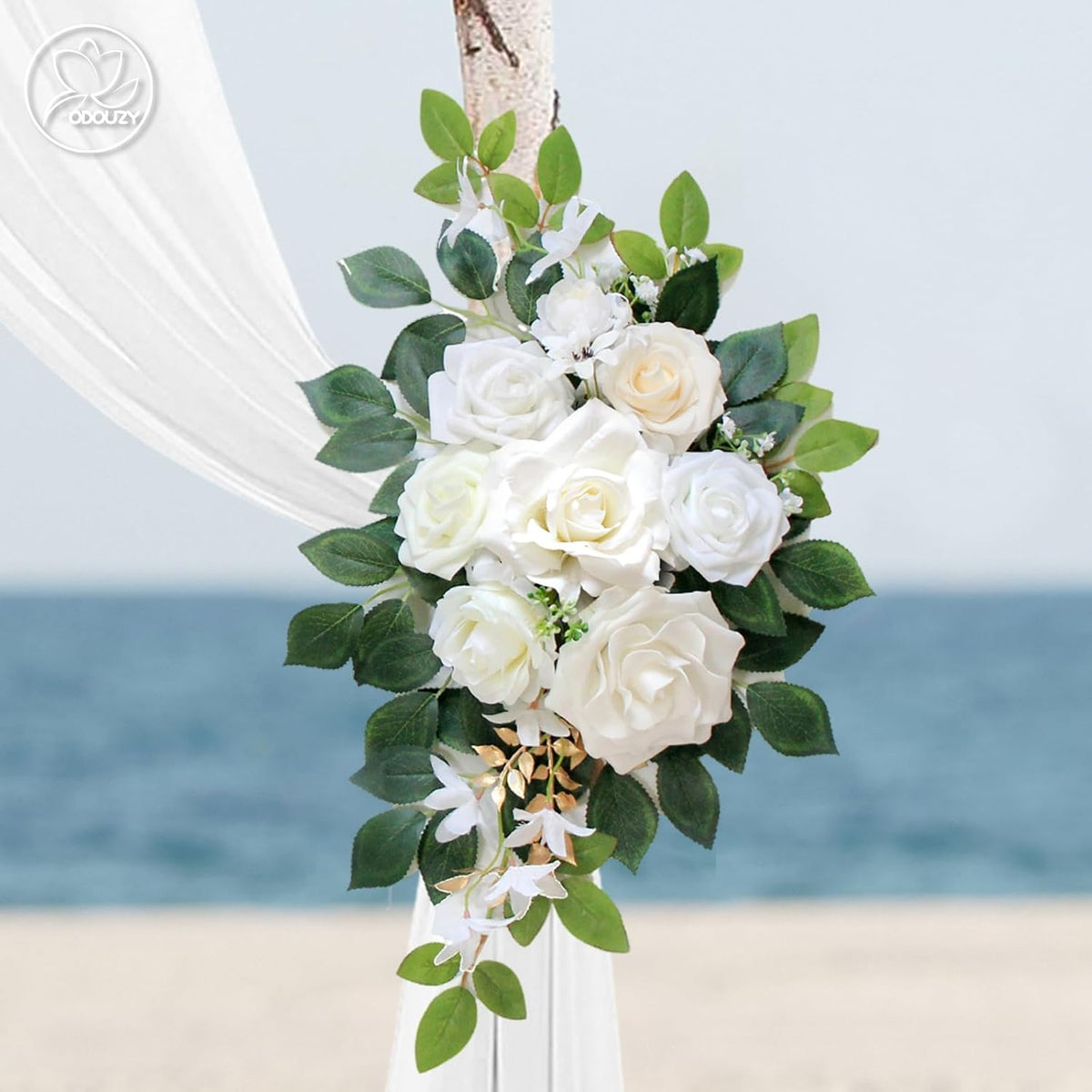 Wedding Arch Flowers Kit,Artificial Flower Arch Decor (Set of 3),2pcs Artificial Flower Arrangement