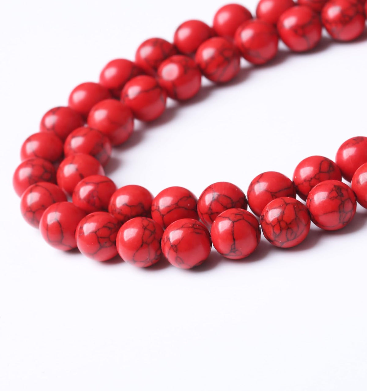 Red Turquoise Stone Beads Gemstone Round Crystal Energy Jade Beads Stone Beads for Jewelry Making