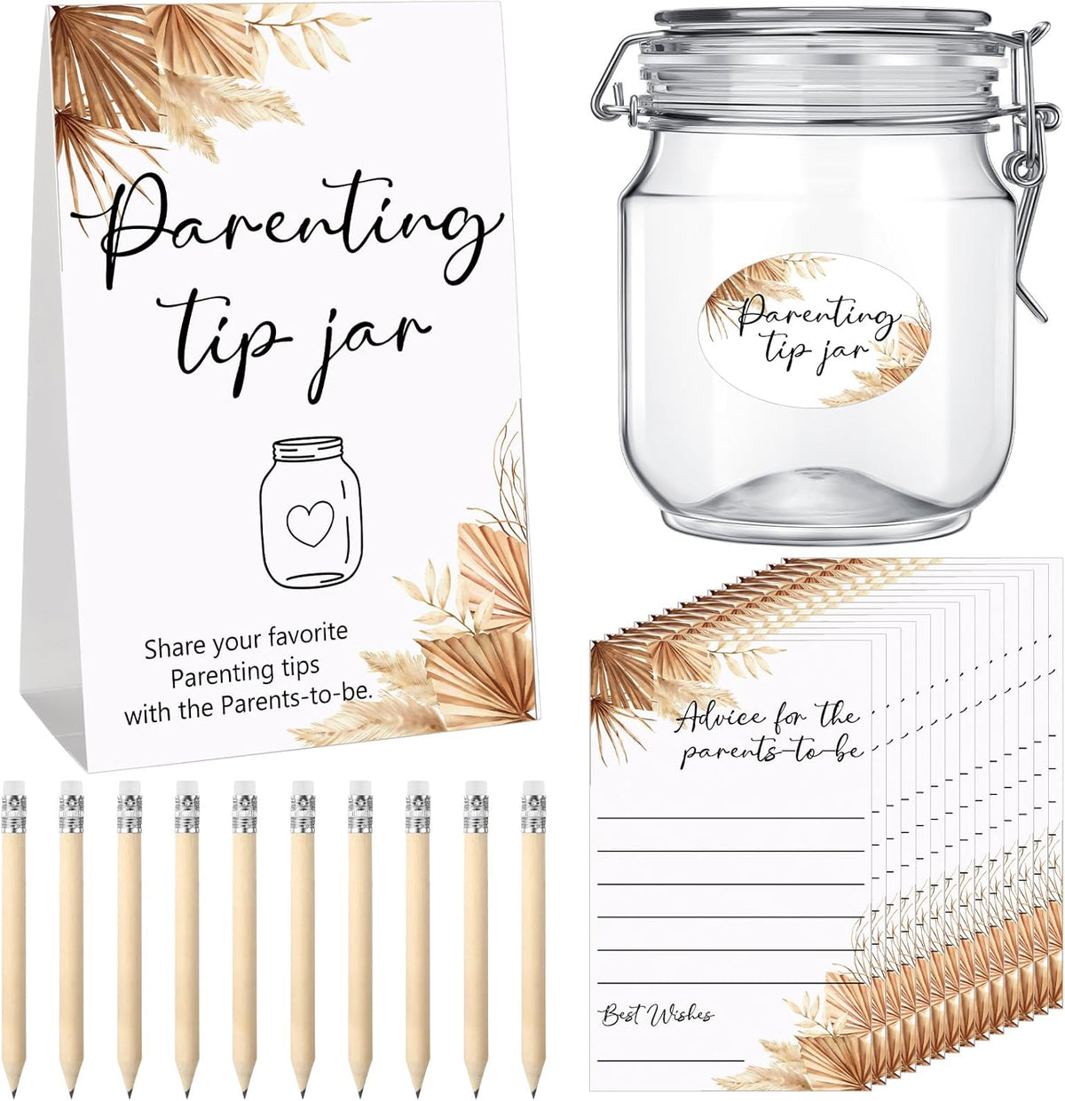 Roowest Baby Shower to Baby Advice Cards for New Parents to Be - Tip Jar Sign for New Parents 60