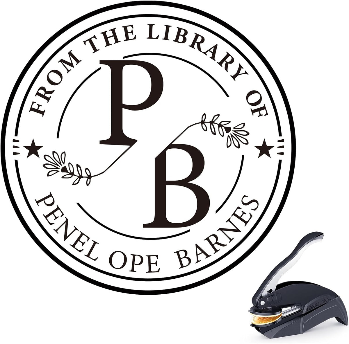 Custom Embosser Stamp - Personalized Book Embosser for Book Lovers, Readers, Home, Office & Library