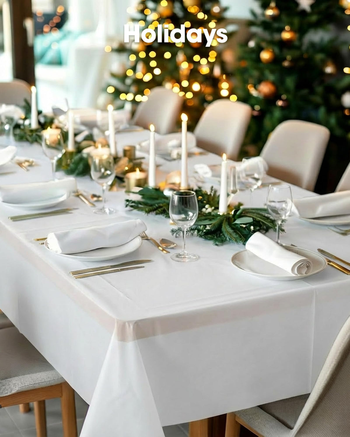 Pureegg Plastic Table Cloth Disposable 20 Pack, 54 x 108 Inch Table Cloths, Party, Picnic, Wedding