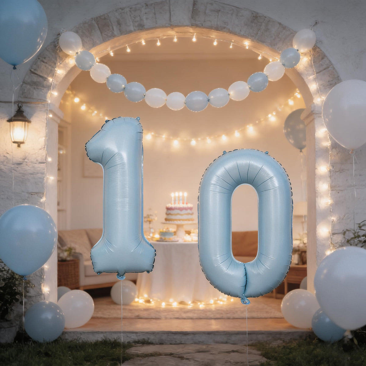 40 In Matte Blue Number Balloons Helium Foil Mylar Balloon Party Digital 1