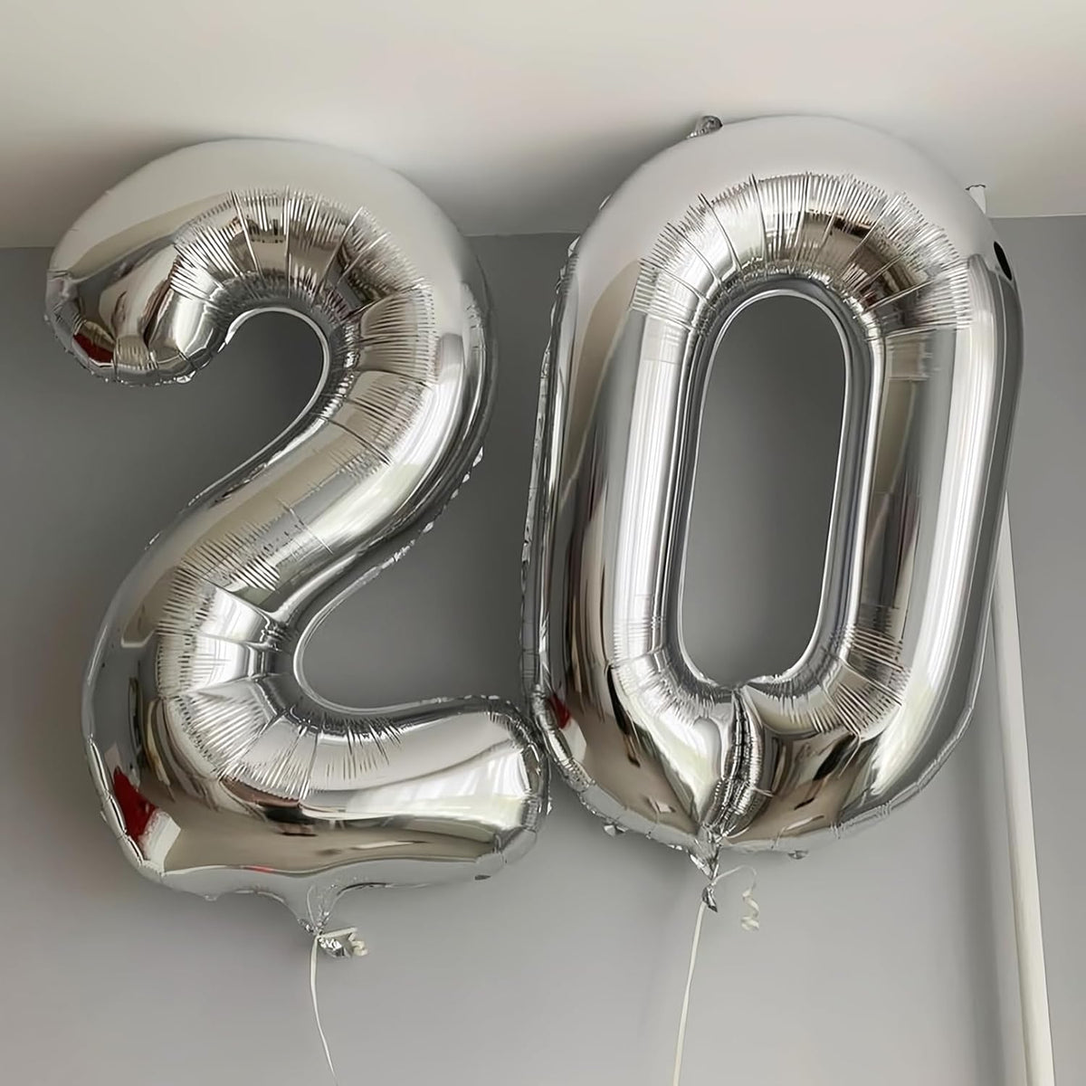 Silver 4 Balloon,40 Inch Number 4 Balloon,4 Birthday Balloon Decorations,Helium Silver 4 Balloon