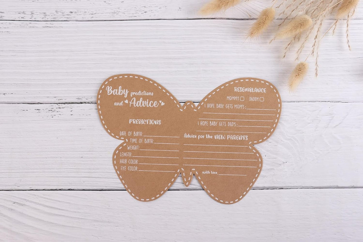 Butterfly Baby Shower Decorations - Baby Shower Advice Cards for Parents to Be- Baby Shower Games