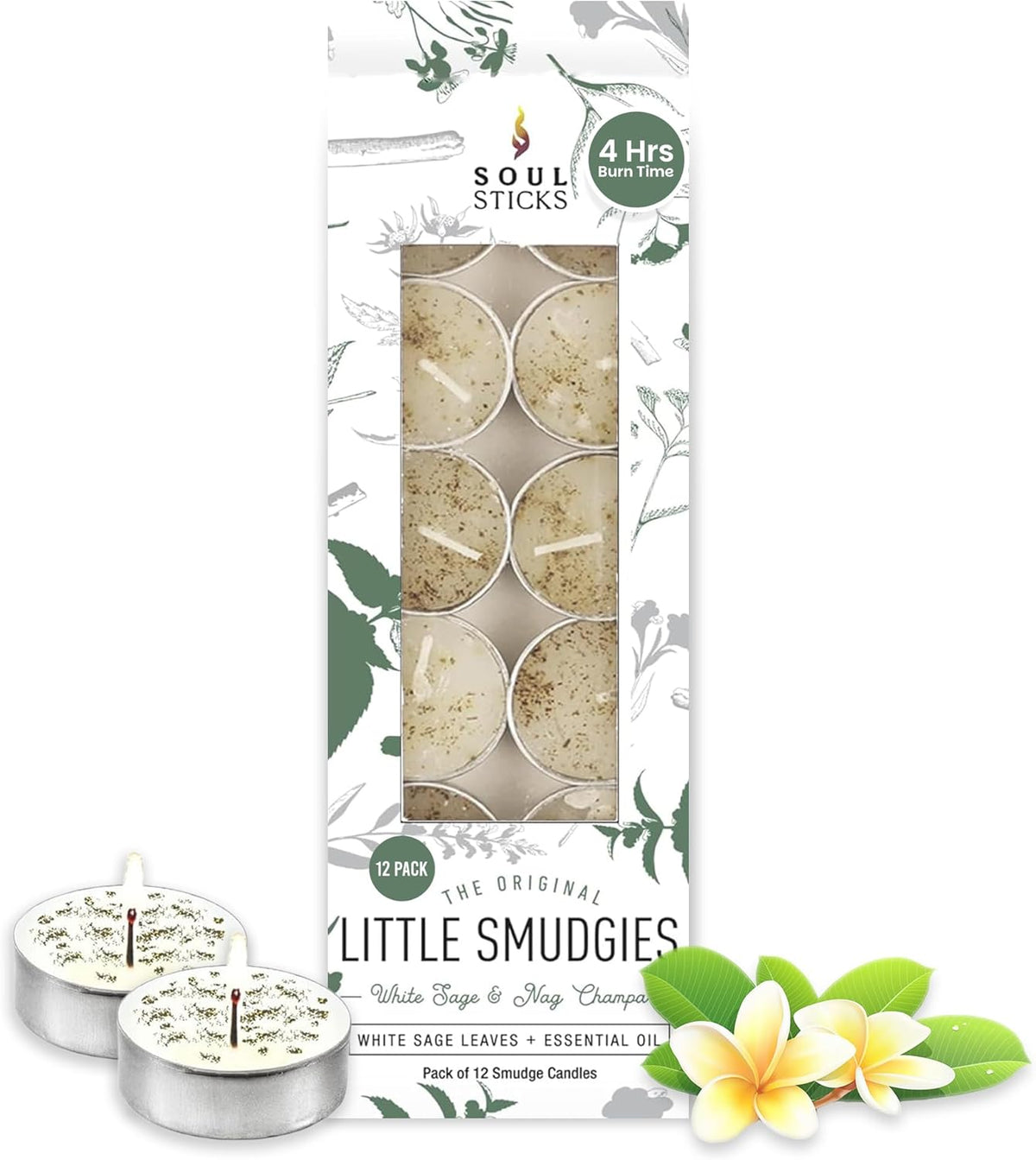 SOUL STICKS 12 Pack Little Smudgies Tealight Candles Smudge Candle for Cleansing House, Meditation
